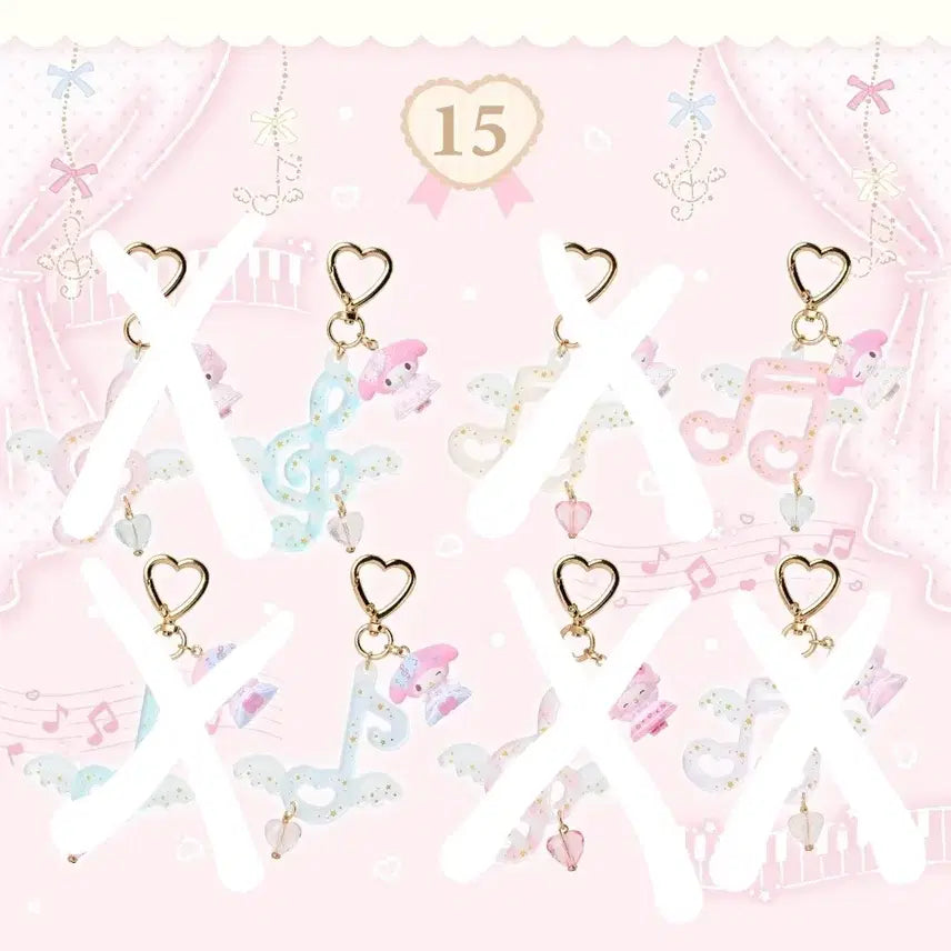 [BUNJANG] My Sweet Piano Birthday Series Random Keyring Bundle Set (My Melody Only) / 마멜만 일괄) 마이스위트피아노 생일시리즈 랜덤 키링