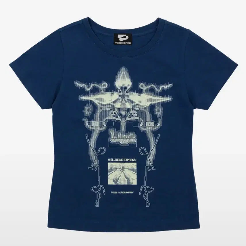 [BUNJANG] Welbing Express Digital Tattoo T-Shirt Navy M / 웰빙익스프레스 디지털 타투 반팔티 M
