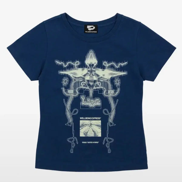 [BUNJANG] Welbing Express Digital Tattoo T-Shirt Navy M / 웰빙익스프레스 디지털 타투 반팔티 M