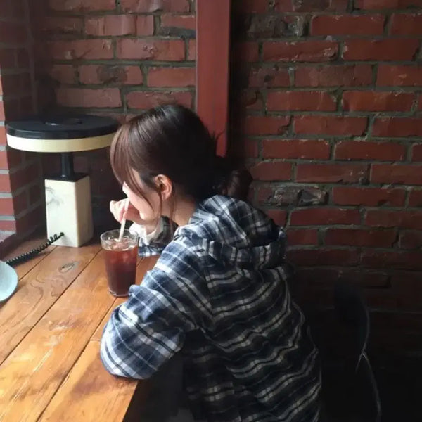 [BUNJANG] How You Bubble Checkered Shirt / 에이블리 하우유 버블 후드 체크 남방 셔츠 ㅅㅊㅇ 미소녀 빈티지 일본여행