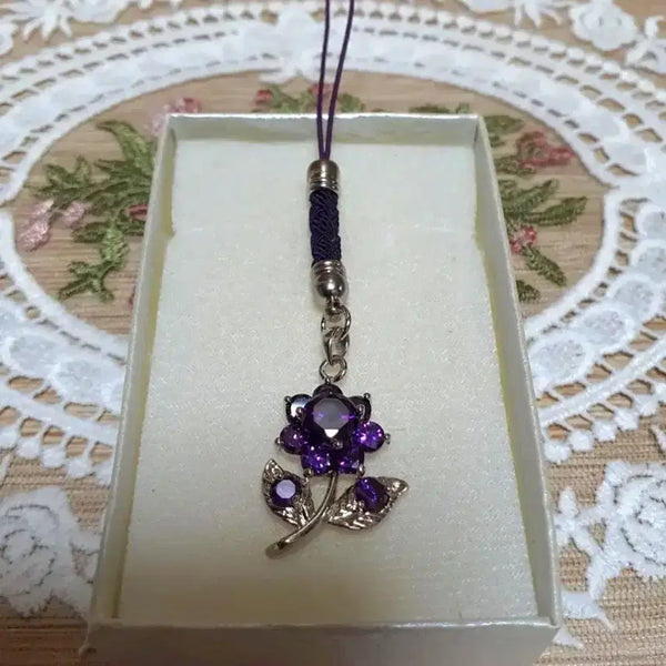 [BUNJANG] Amethyst Cell Phone Charm / 자수정 키링 휴대폰줄 핸드폰줄