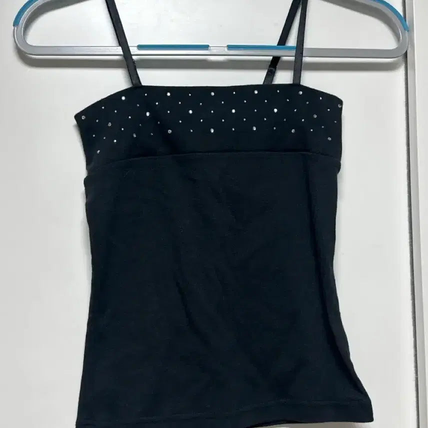 [BUNJANG] Black Cubic Sleeveless Top / 블랙 큐빅 민소매 탑