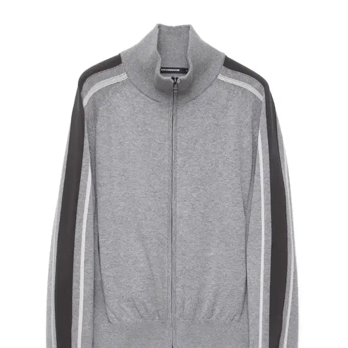 [BUNJANG] Haechi Room Track Zip-Up Knit Cardigan Grey L / 해칭룸 트랙 집업 니트 가디건 그레이