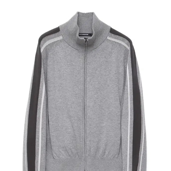 [BUNJANG] Haechi Room Track Zip-Up Knit Cardigan Grey L / 해칭룸 트랙 집업 니트 가디건 그레이