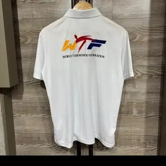 [BUNJANG] WTF World Taekwondo Federation White Short-Sleeve Polo Shirt / WTF 월드태권도연맹 반팔 카라티 흰색