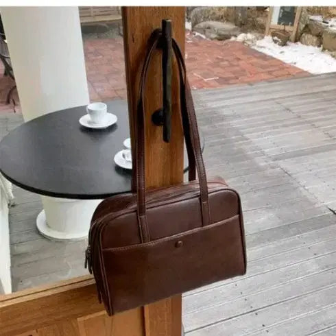 [BUNJANG] Brown Leather Shoulder Bag / 브라운 레더 숄더백