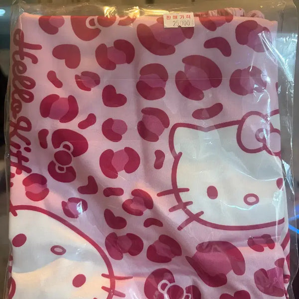 [BUNJANG] Hello Kitty Pink Leopard Print Cooling 7/8 Pants / 헬로키티 핑크 레오파드 냉감 7부바지