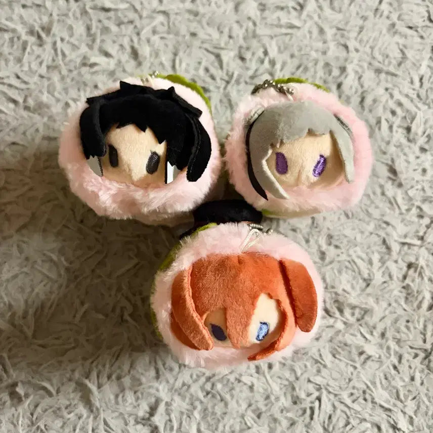 [BUNJANG] Bungo Stray Dogs Sakura Mochi Plush Charm Set (Chuuya, Akutagawa, Atsushi) / 문스독 사쿠라모찌 누이 키링 츄야 아쿠타가와 아츠시 일괄