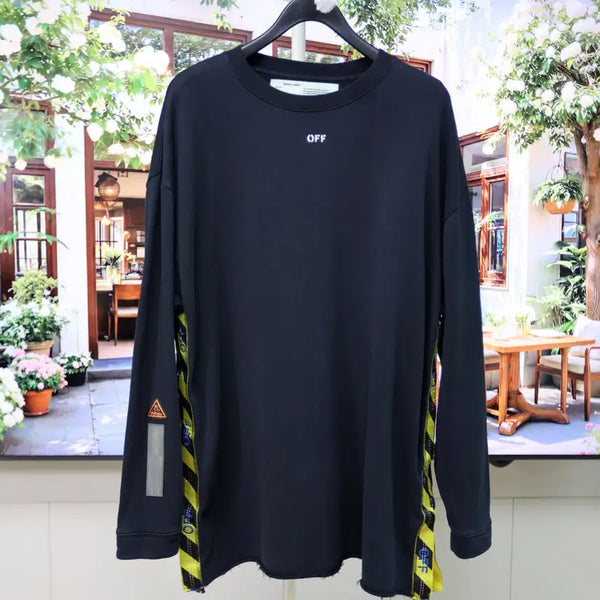 [BUNJANG] OFF-WHITE Signature Taping Long Sleeve Oversized Fit Shirt / [ 정품 ] 오프화이트 고가라인 테이핑 롱슬리브 L 오버핏