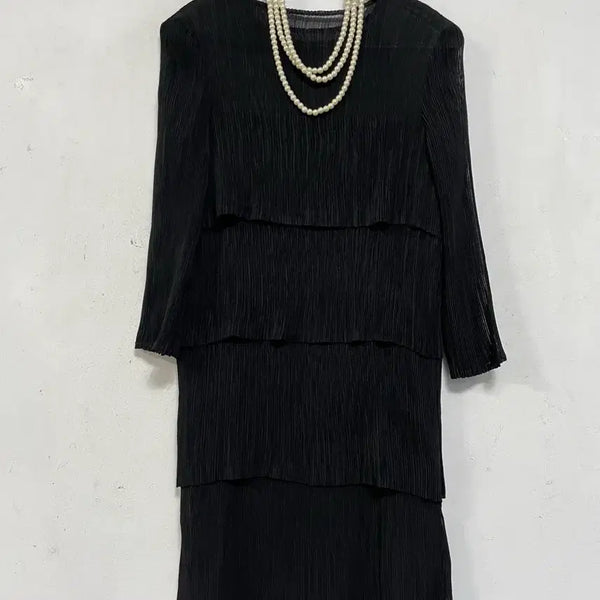[BUNJANG] N6703 Pleated Long Blouse - Kangkang Style / N6703 플리츠 원피스.롱 블라우스.캉캉스타일
