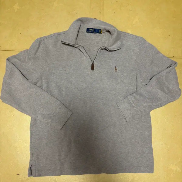 [BUNJANG] Polo Ralph Lauren Half-Zip Knit Sweater Grey M / 폴로 랄프로렌 하프집업 니트 그레이 95 M