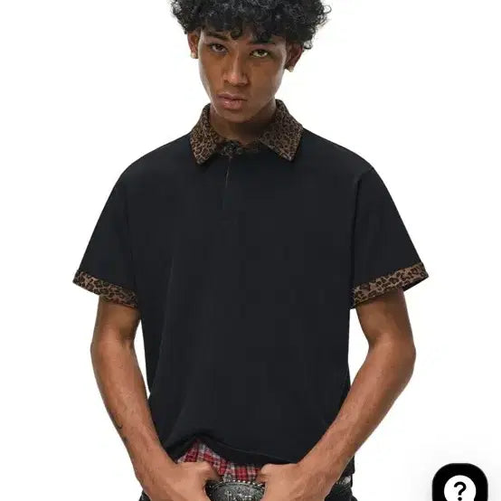 [BUNJANG] ANTIDOTE Leopard Print Polo Shirt / 레오파드 폴로 셔츠 카라티