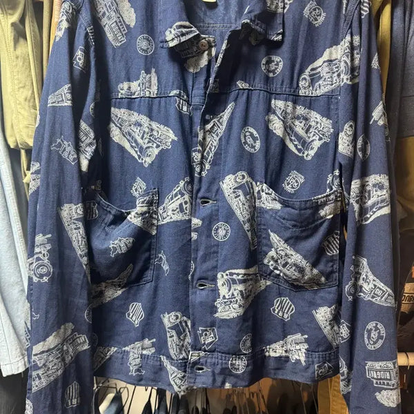[BUNJANG] RRL Indigo Railroad-Print Twill Jacket / RRL 더블알엘 Indigo Railroad-Print Twill자켓