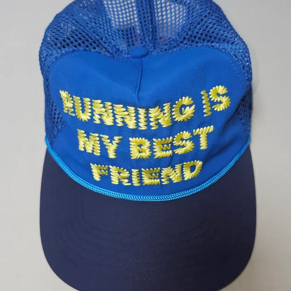[BUNJANG] Alex Sarno Running Is My Best Friend Trucker Hat Blue / 알렉스 조노 러닝 이즈 마이 베스트 프렌드 트러커 블루
