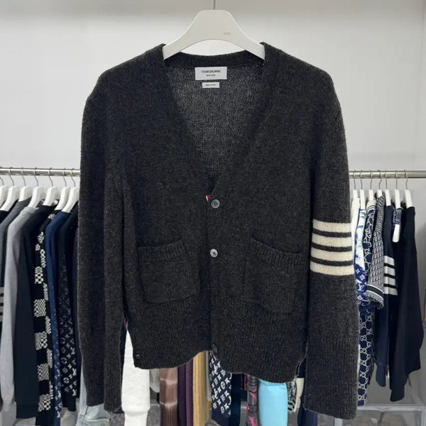 [BUNJANG] Thom Browne Classic Shetland Cardigan with Striped Armband / [리오브양주점]톰브라운 사선 완장 클래식 셰틀랜드 가디건
