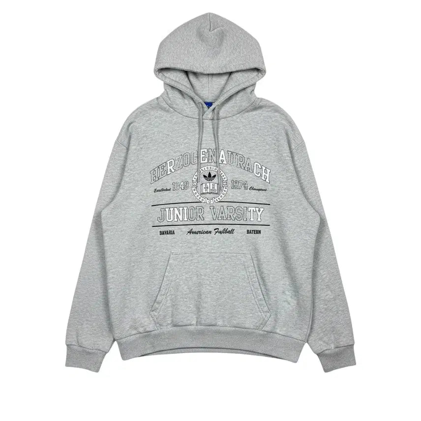 [BUNJANG] Adidas Lux 2000 Graphic Print College Hoodie Grey L / (L) 아디다스 럭스 2000 그래픽 프린트 컬리지 후드 티 그레이