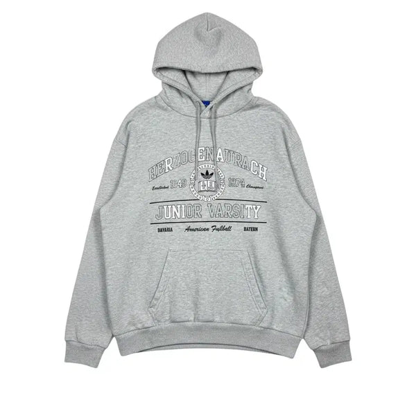 [BUNJANG] Adidas Lux 2000 Graphic Print College Hoodie Grey L / (L) 아디다스 럭스 2000 그래픽 프린트 컬리지 후드 티 그레이