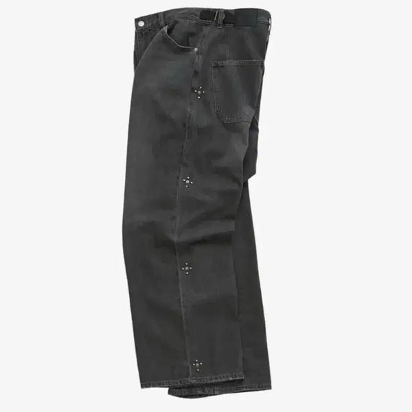 [BUNJANG] Polilu Rivet Goshima Denim Washed Black Pants / (4) 폴리테루 리벳 고시마 데님 워시드블랙