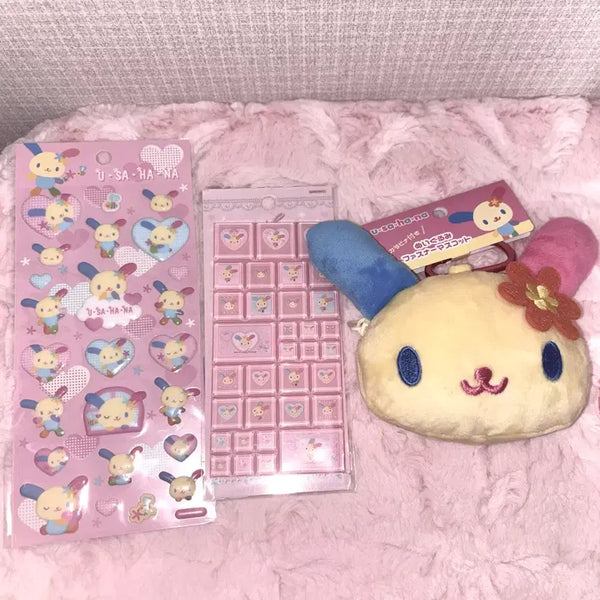 [BUNJANG] Sanrio Usahana Plush Sticker Bundle / 산리오 우사하나 인형 스티커 일괄 판매