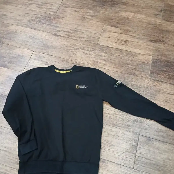 [BUNJANG] National Geographic Logo Play Windbreaker Sweatshirt Black / 내셔널지오그래픽 바람막이 맨투맨 블랙