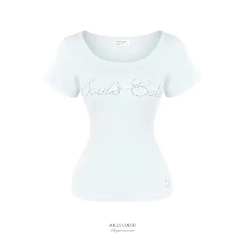 [BUNJANG] Souls Color Jewel Top White / 에이블리 소울즈컬러 쥬얼 탑 화이트
