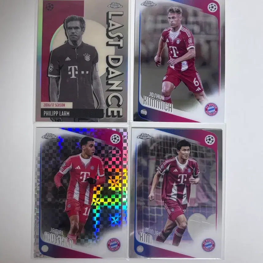 [BUNJANG] Kim Min-jae Musiala Kimmich Lahm 4-Type Bayern Munich Card Set / 김민재 무시알라 키미히 람 4종 뮌헨 카드 세트