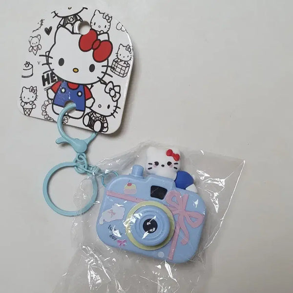 [BUNJANG] Hello Kitty Camera Beam Keychain Light Blue New / 헬로키티 카메라 빔 키링 하늘색 새상품