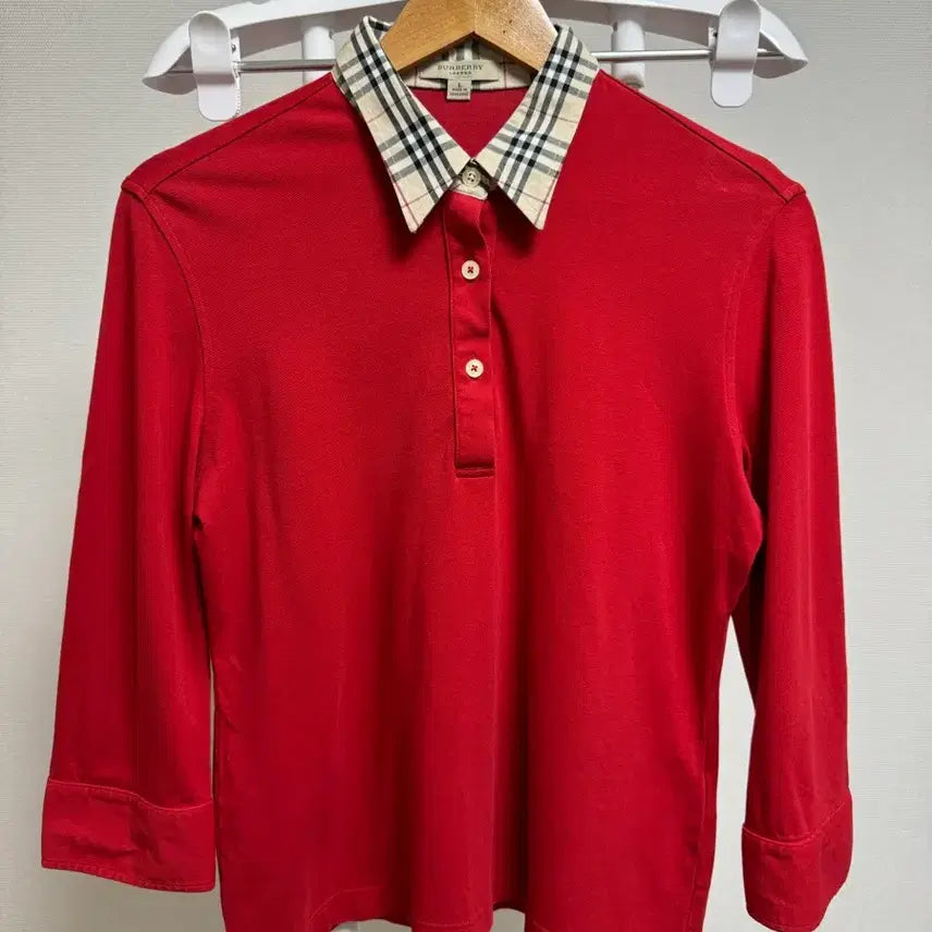 [BUNJANG] Burberry Long Sleeve Polo Shirt Size L / 버버리 긴팔 카라티 L사이즈