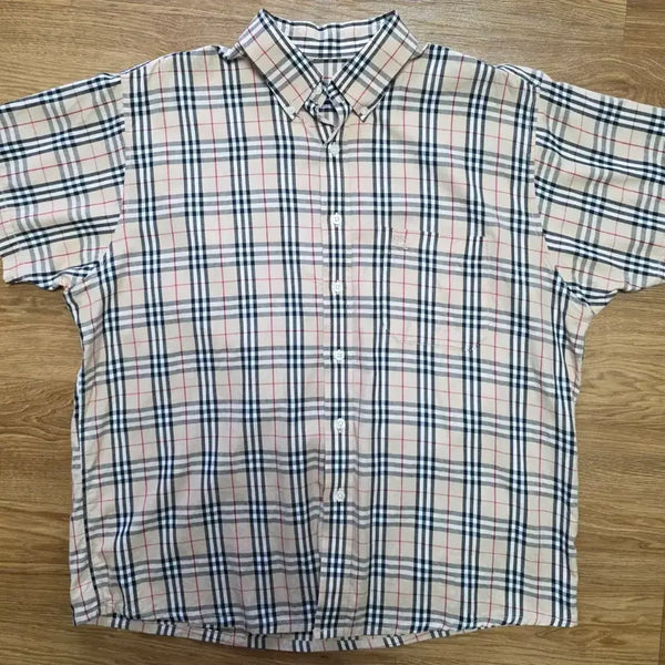 [BUNJANG] Burberry Check Short Sleeve Shirt / 버버리 체크 반팔 셔츠