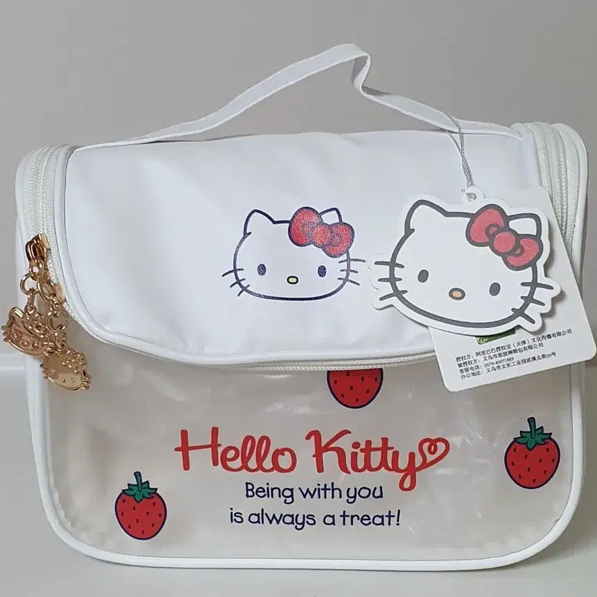 [BUNJANG] Hello Kitty Translucent Strawberry Pouch / 헬로키티 반투명 딸기 파우치 새상품