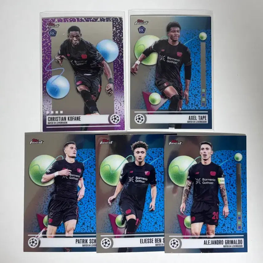 [BUNJANG] Topps Finest Leverkusen Soccer Card Set (5 Types) / 탑스 파이니스트 레버쿠젠 축구카드 5종 세트