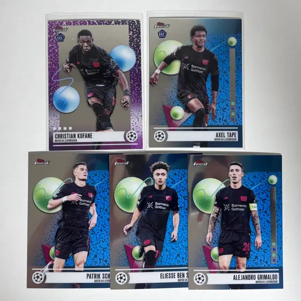 [BUNJANG] Topps Finest Leverkusen Soccer Card Set (5 Types) / 탑스 파이니스트 레버쿠젠 축구카드 5종 세트
