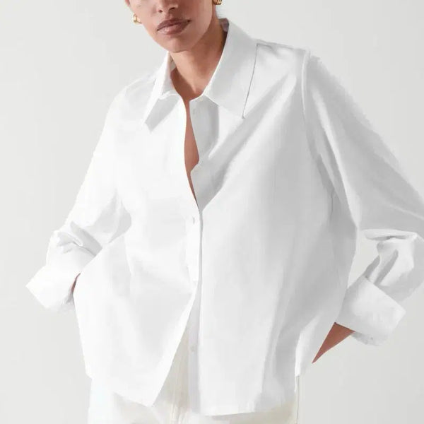 [BUNJANG] COS Oversized Cropped Shirt White S / cos 코스 박시 크롭셔츠 화이트 S