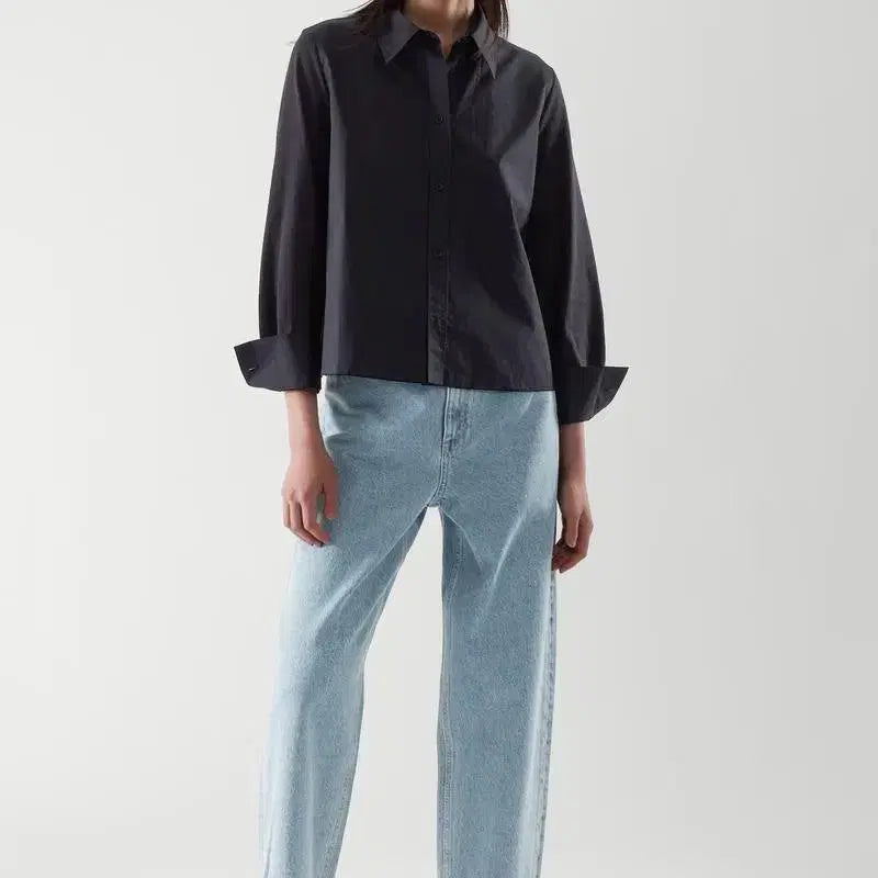 [BUNJANG] COS Boxy Crop Shirt Navy S / cos 코스 박시 크롭셔츠 네이비 s