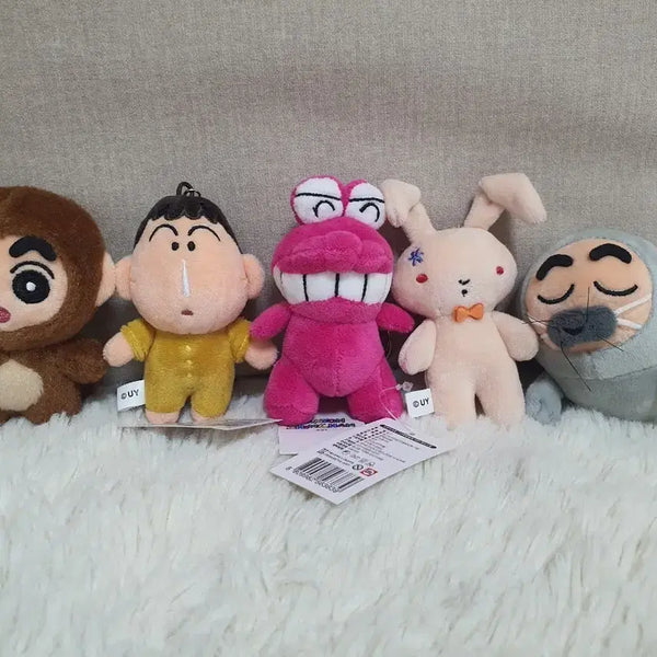 [BUNJANG] Crayon Shin-chan Plush Keychain Set (5 Types) / 짱구 인형키링 5종 세트