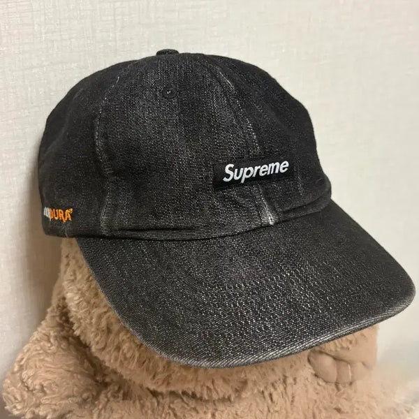 [BUNJANG] Supreme Cordura Denim Small Box Logo 6-Panel Cap Black / 슈프림 코듀라 데님 스몰 박스 6 패널 캡 블랙 Supreme Cordu