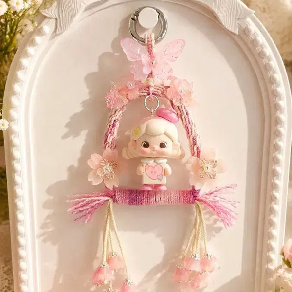 [BUNJANG] Handmade Swing Charm with Flower and Butterfly / 그네 꽃, 나비 키링 백참(제작)