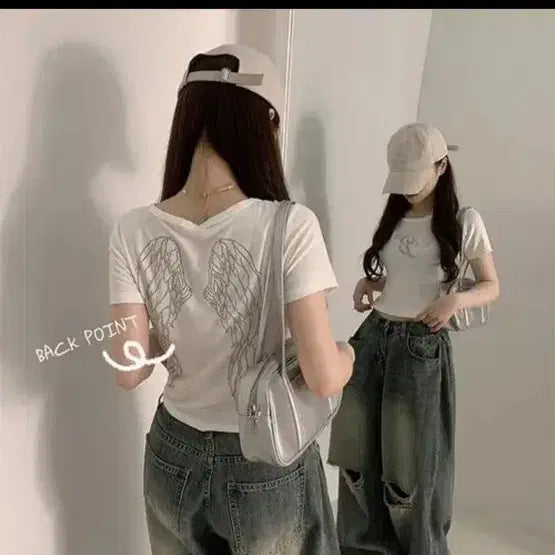 [BUNJANG] Cubic Short Sleeve T-Shirt / 큐빅반팔