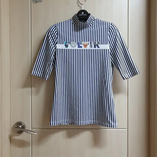 [BUNJANG] Volvik Women's 7-Sleeve Stripe T-Shirt (Navy & White, Size 85) / 볼빅 (폴라) 7부티 (여성) 85 (네이비 &화이트)