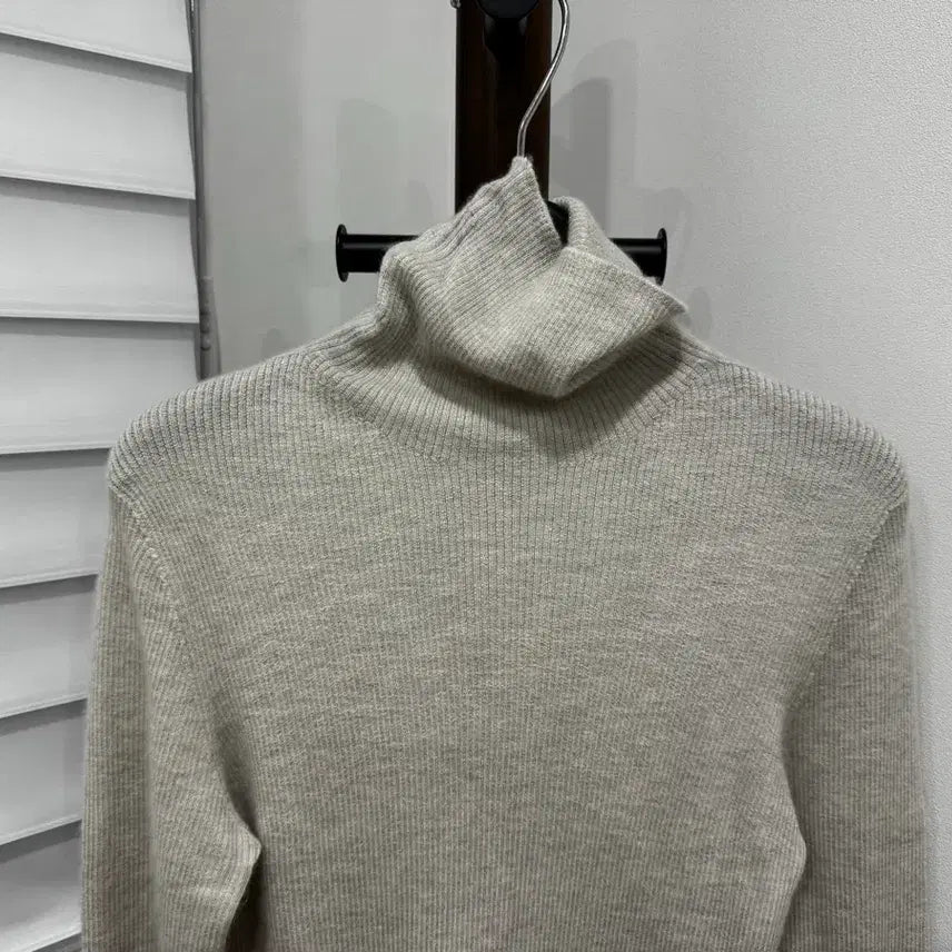 [BUNJANG] The Cashmere 100% Cashmere Ribbed Turtleneck Knit (Light Grey) / the CASHMERE 캐시미어 100% 골지 터틀넥 니트