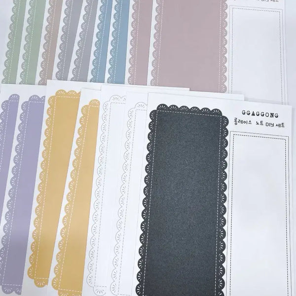 [BUNJANG] Kkang's Kkomjirak Long Lace Memo Pad 16 Sheets / 까꽁이의 꼼지락 롱레이스 노트 16매