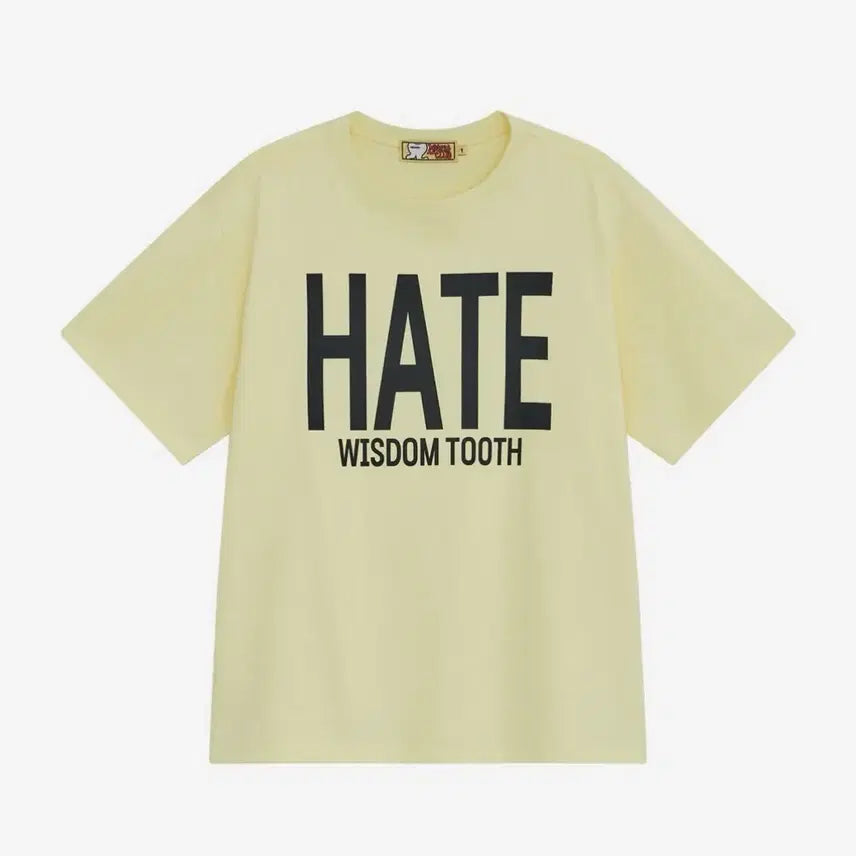 [BUNJANG] HATE WISDOM TOOTH Logo Short Sleeve T-shirt Yellow / HATE WISDOM TOOTH 로고 반팔티셔츠 옐로우
