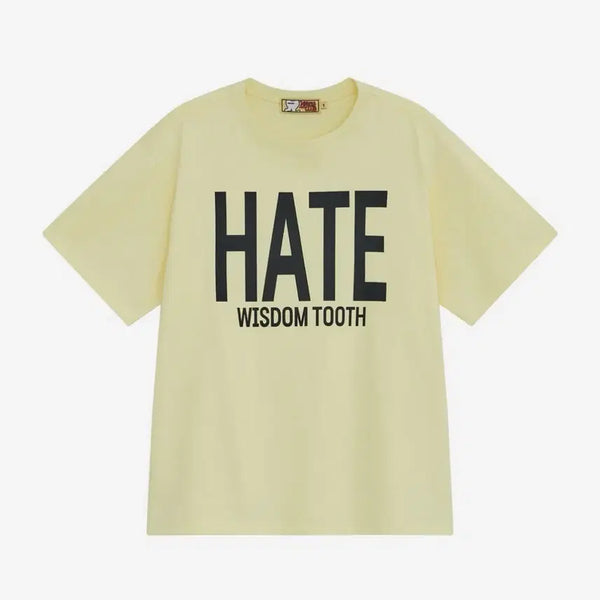 [BUNJANG] HATE WISDOM TOOTH Logo Short Sleeve T-shirt Yellow / HATE WISDOM TOOTH 로고 반팔티셔츠 옐로우
