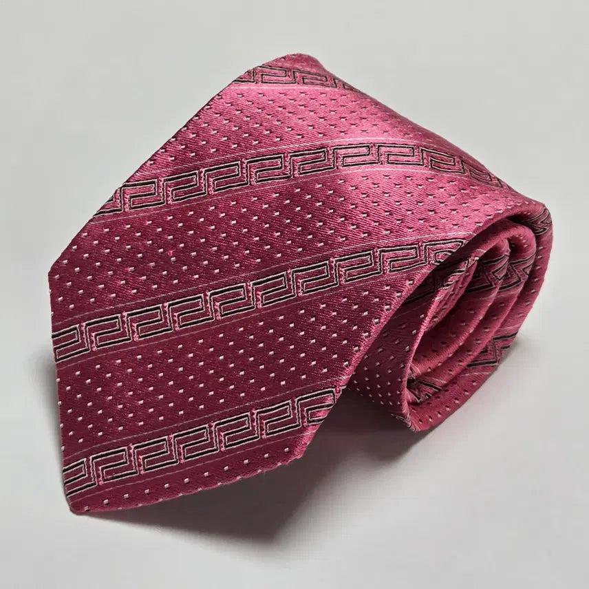 [BUNJANG] Versace Silk Necktie Pink Pattern / 베르사체 넥타이