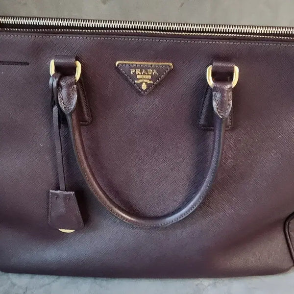 [BUNJANG] Prada Saffiano Leather Handbag Burgundy / 프라다 사피아노 핸드백 버건디