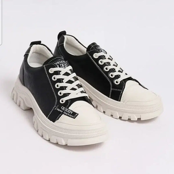 [BUNJANG] Genuine Leather Sneakers Casual Shoes / 새상품 소가죽 운동화 스니커즈
