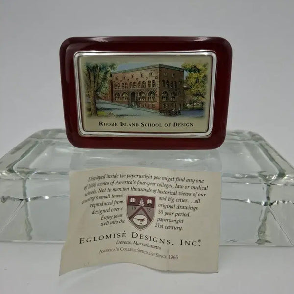 [BUNJANG] Eglomisé Designs RISD Glass Paperweight / 미국 빈티지 소품 에글로미제 디자인스 RISD 글라스 문진