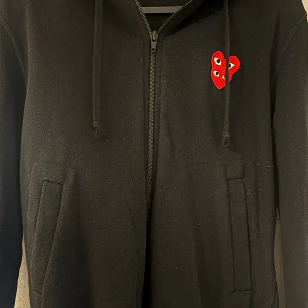 [BUNJANG] Comme des Garçons Double Heart Zip-Up Hoodie / 꼼데가르송 더블하트 후드집업