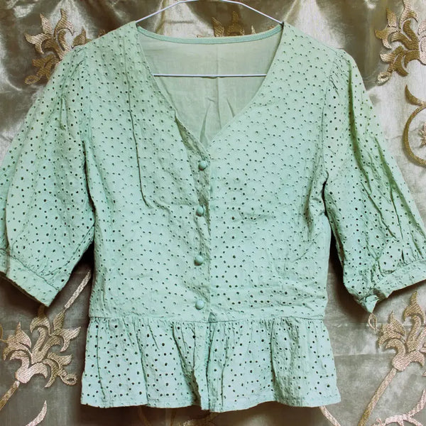 [BUNJANG] Mint Blouse XS / 민트 블라우스 xs