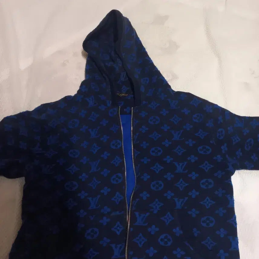 [BUNJANG] Louis Vuitton Monogram Print Zip-Up Hoodie / 루이비통 모노플리스 후드집업 급처